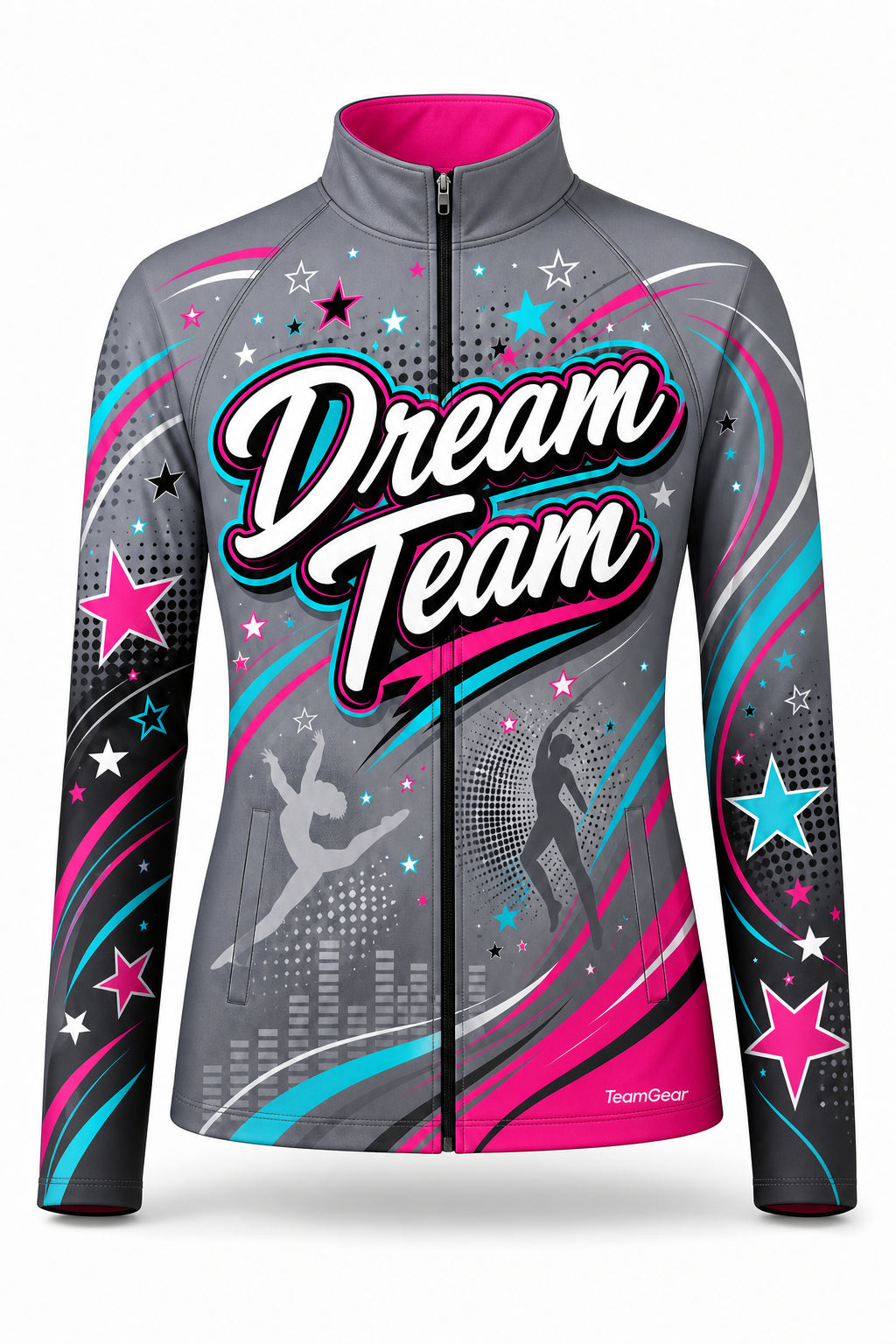 Dream Team Grey Dance Jacket - front and back view