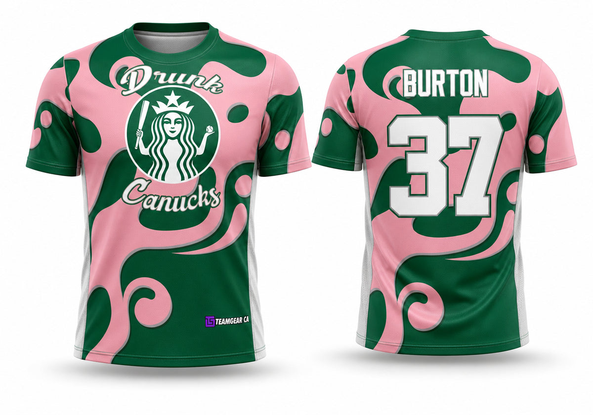 Drunk Canucks Softball Jersey - front and back view