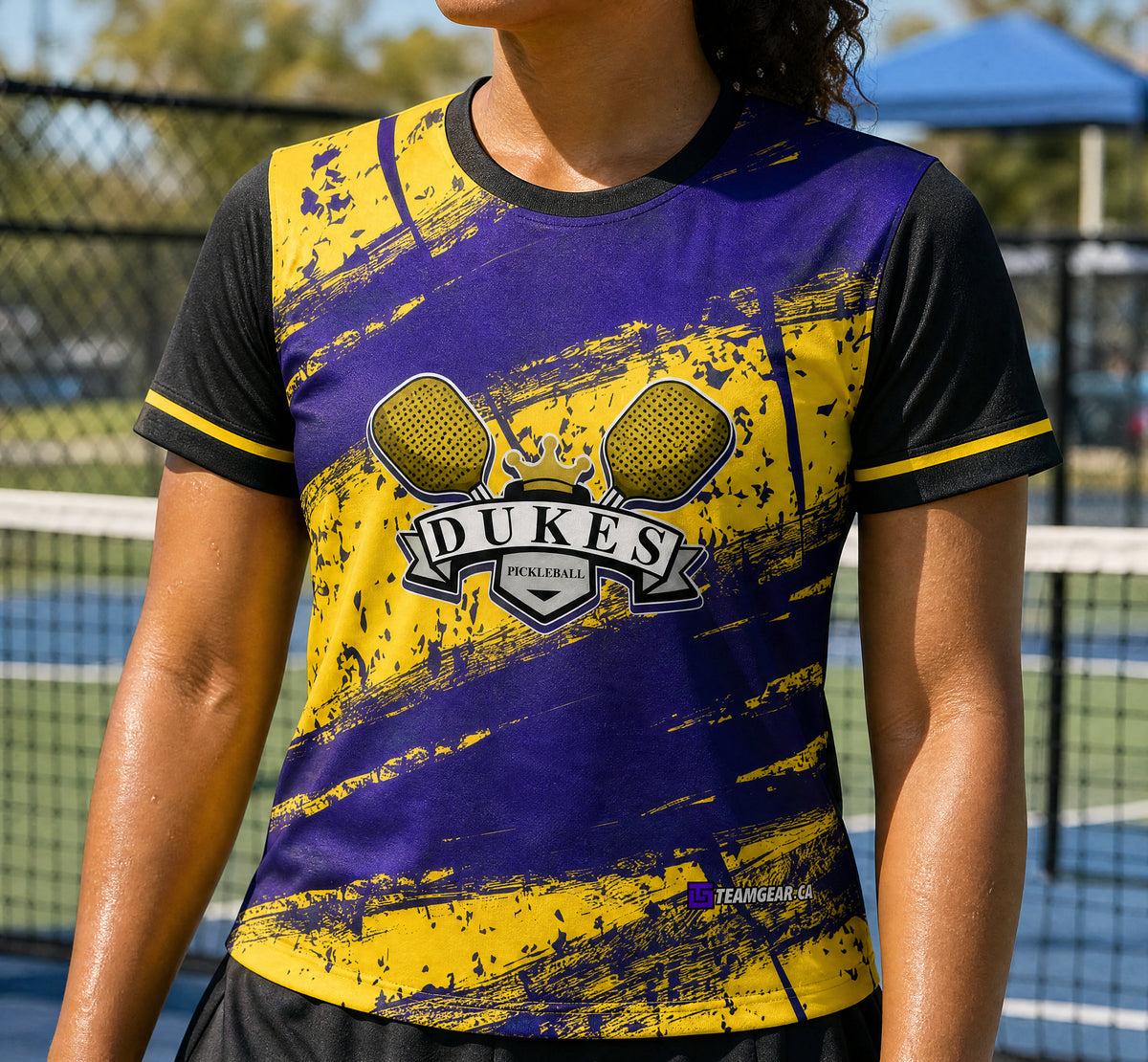 Dukes Pickleball Jersey — custom pickleball jersey worn on model — TeamGear Canada