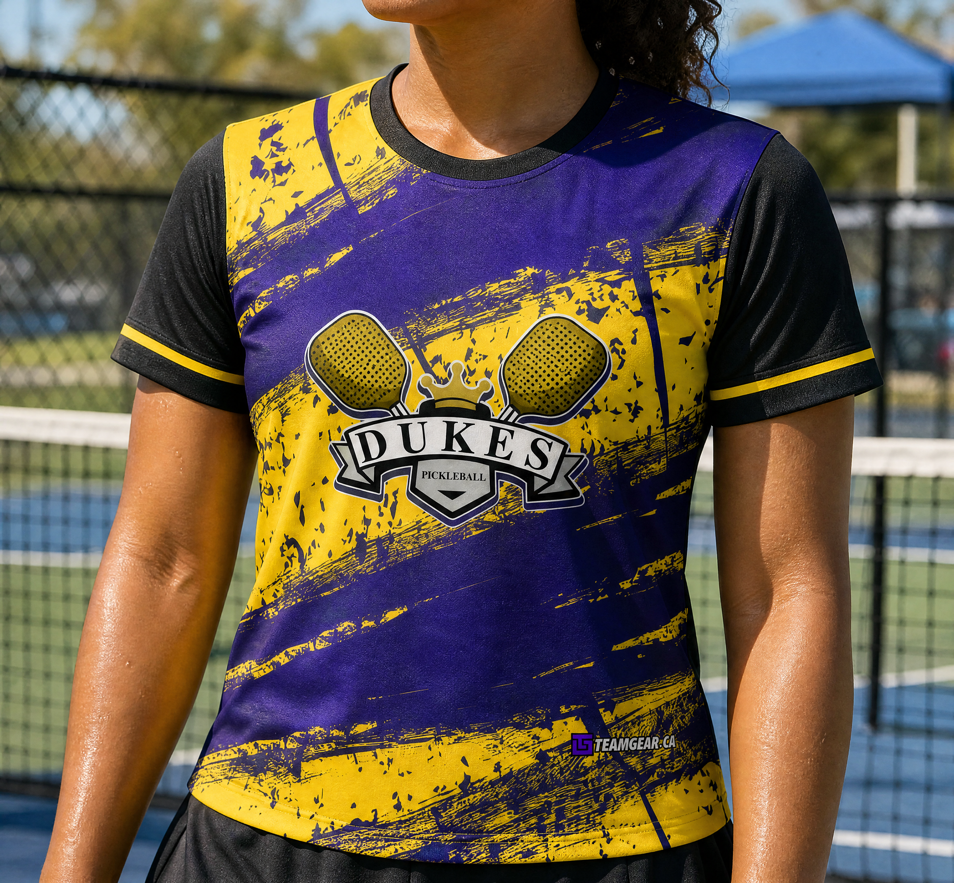 Dukes Pickleball Jersey — custom pickleball jersey worn on model — TeamGear Canada