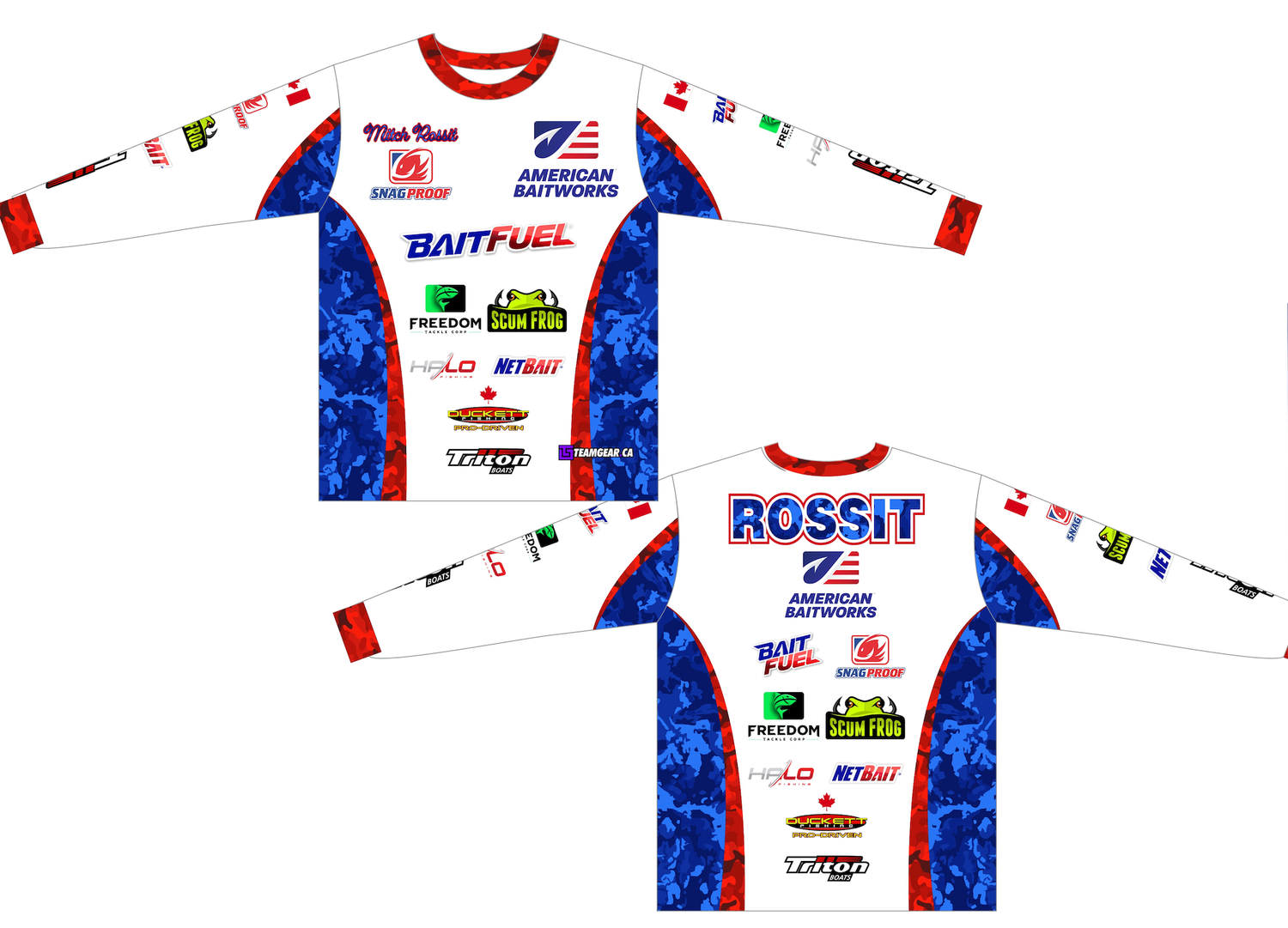 Baitfuel fishing custom jersey with sponsor logos