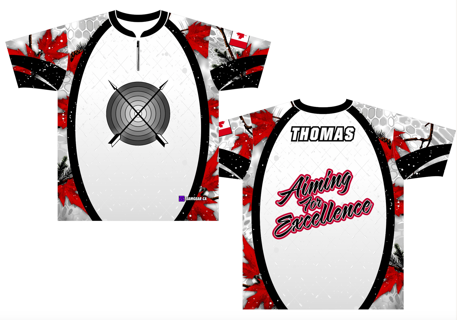 custom full sublimation archery jersey made in Canada