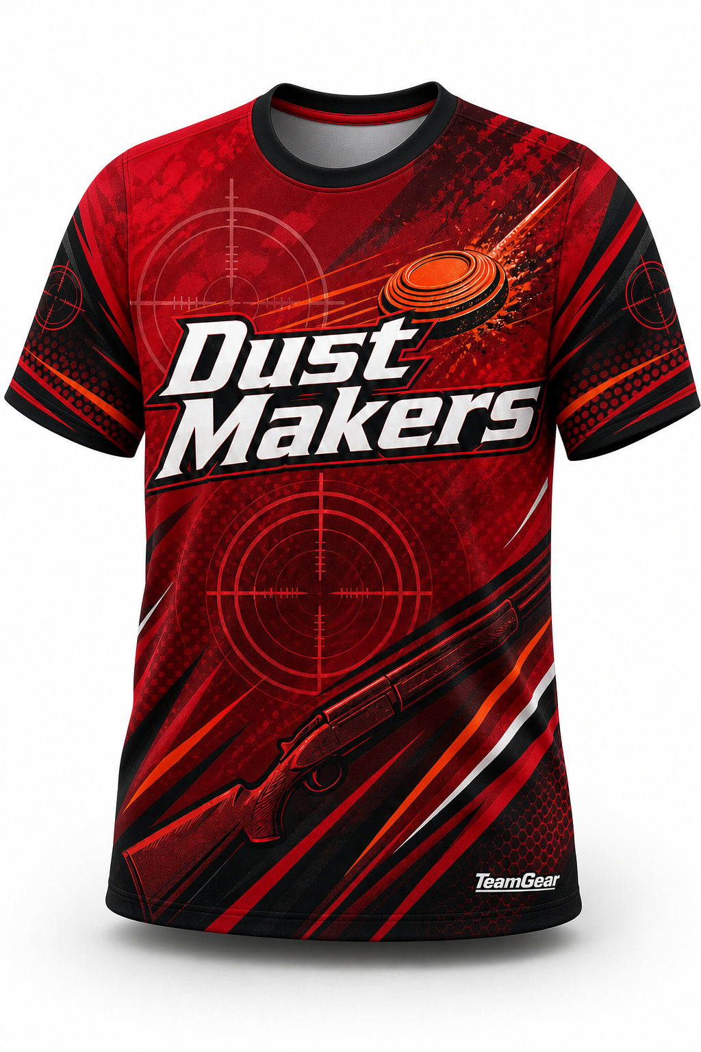 Dust Makers Red Shooting Jersey - front and back view