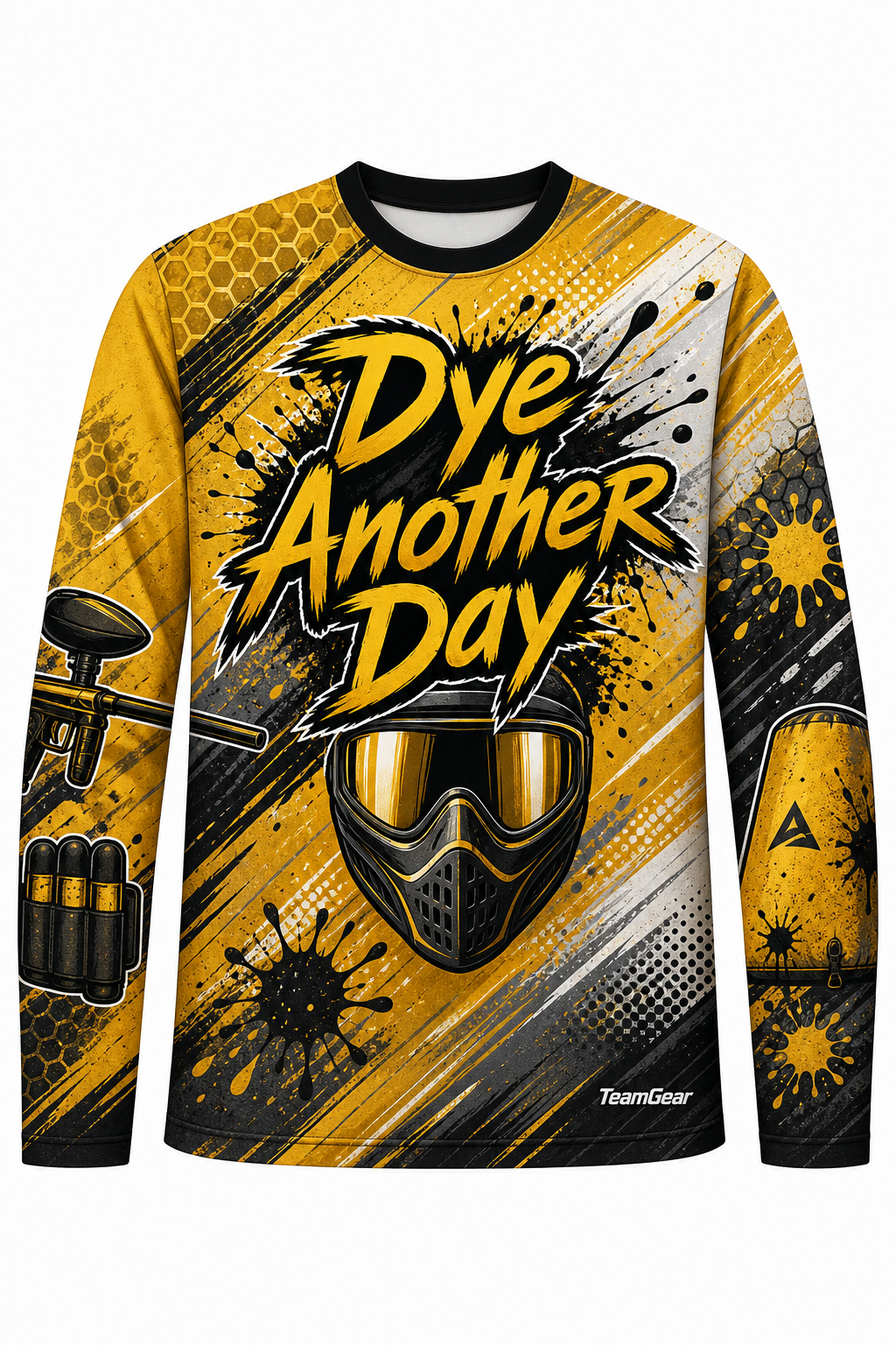 Dye Another Day Gold Long Sleeve Paintball Jersey design