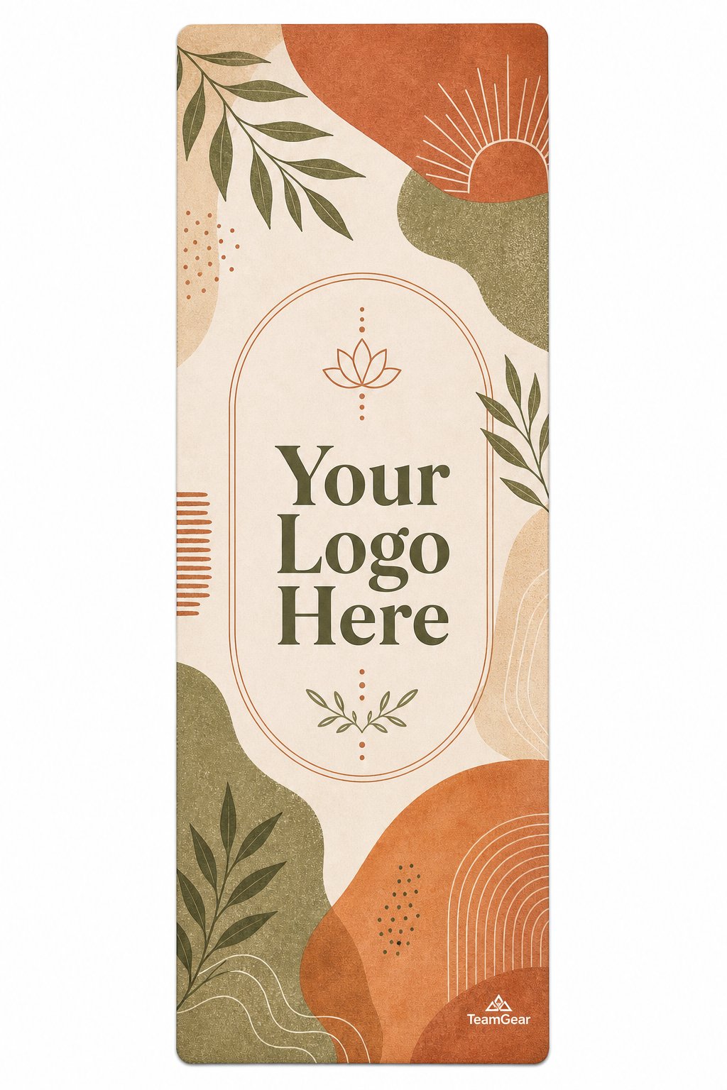 Earth Tone Wellness Custom Yoga Mat — custom yoga mat flat design — TeamGear Canada