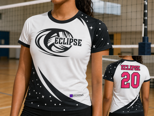 Eclipse Volleyball Jersey — custom volleyball jersey worn on model — TeamGear Canada