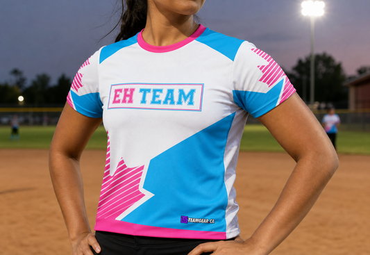 Eh Team Softball Jersey — custom softball jersey worn on model — TeamGear Canada