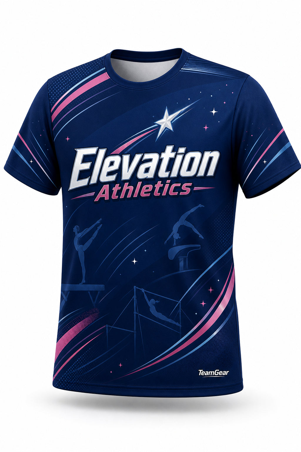 Elevation Athletics Navy Gymnastics Jersey - front and back view