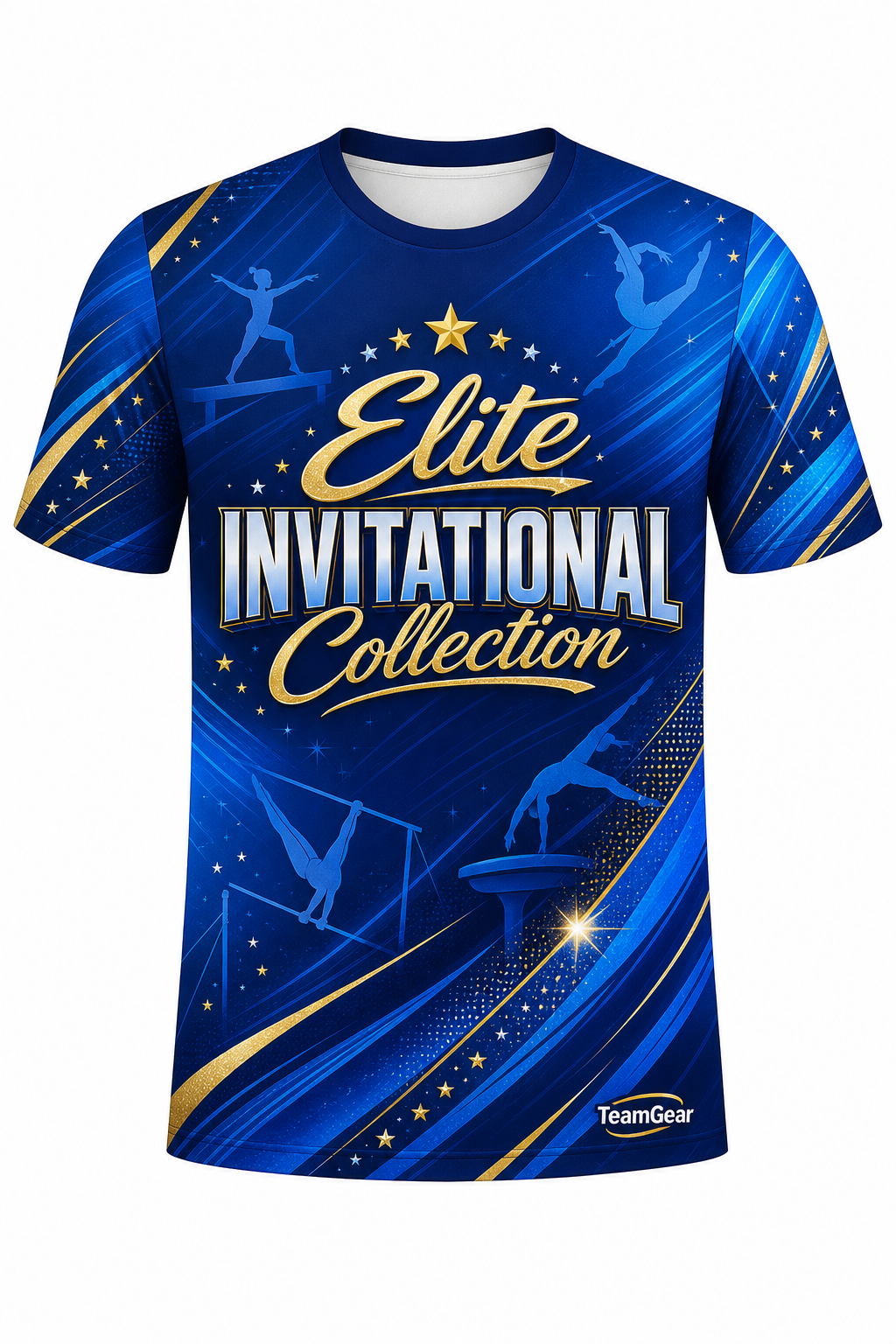 Elite Invitational Collection Blue Gymnastics Jersey with name and number