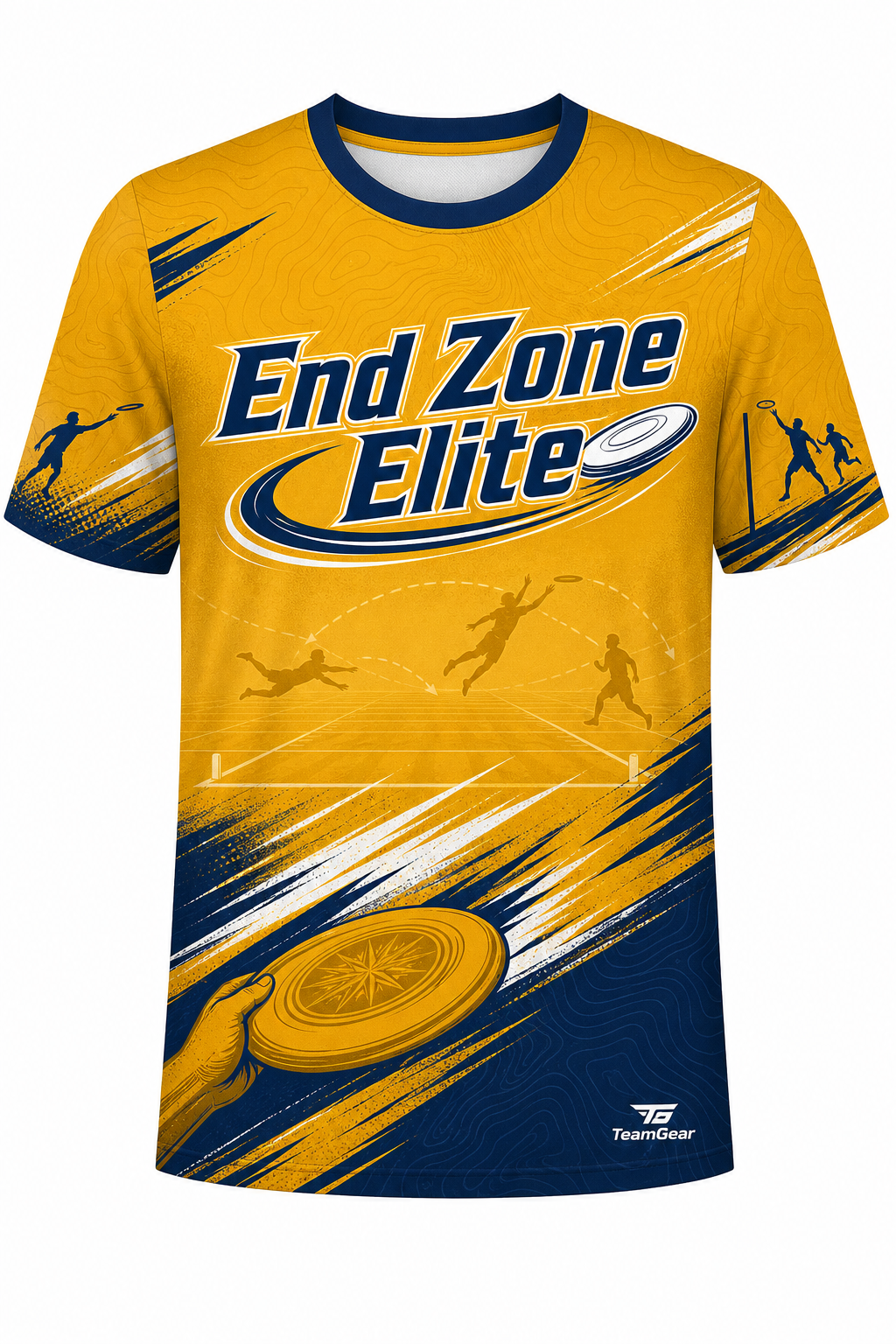 End Zone Elite Gold Ultimate Frisbee Jersey design