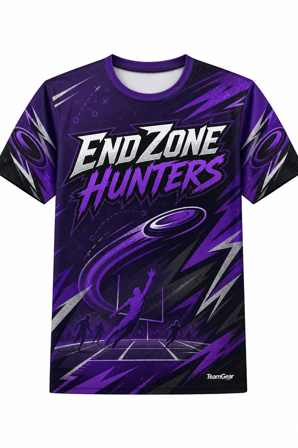 End Zone Hunters Purple Ultimate Frisbee Jersey design