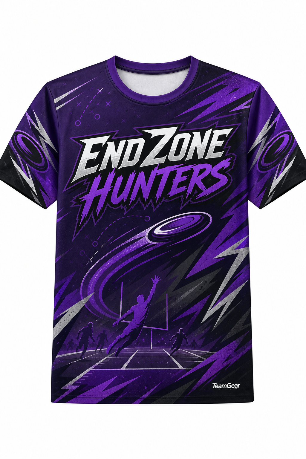 End Zone Hunters Purple Ultimate Frisbee Jersey design
