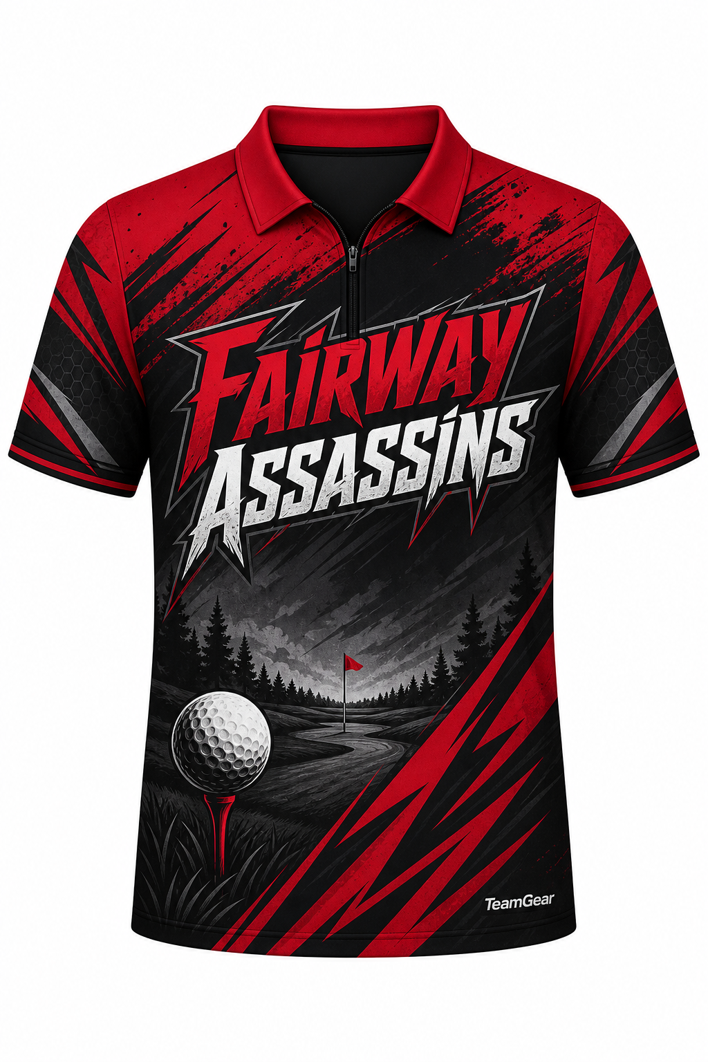 Fairway Assassins Red Golf Polo design