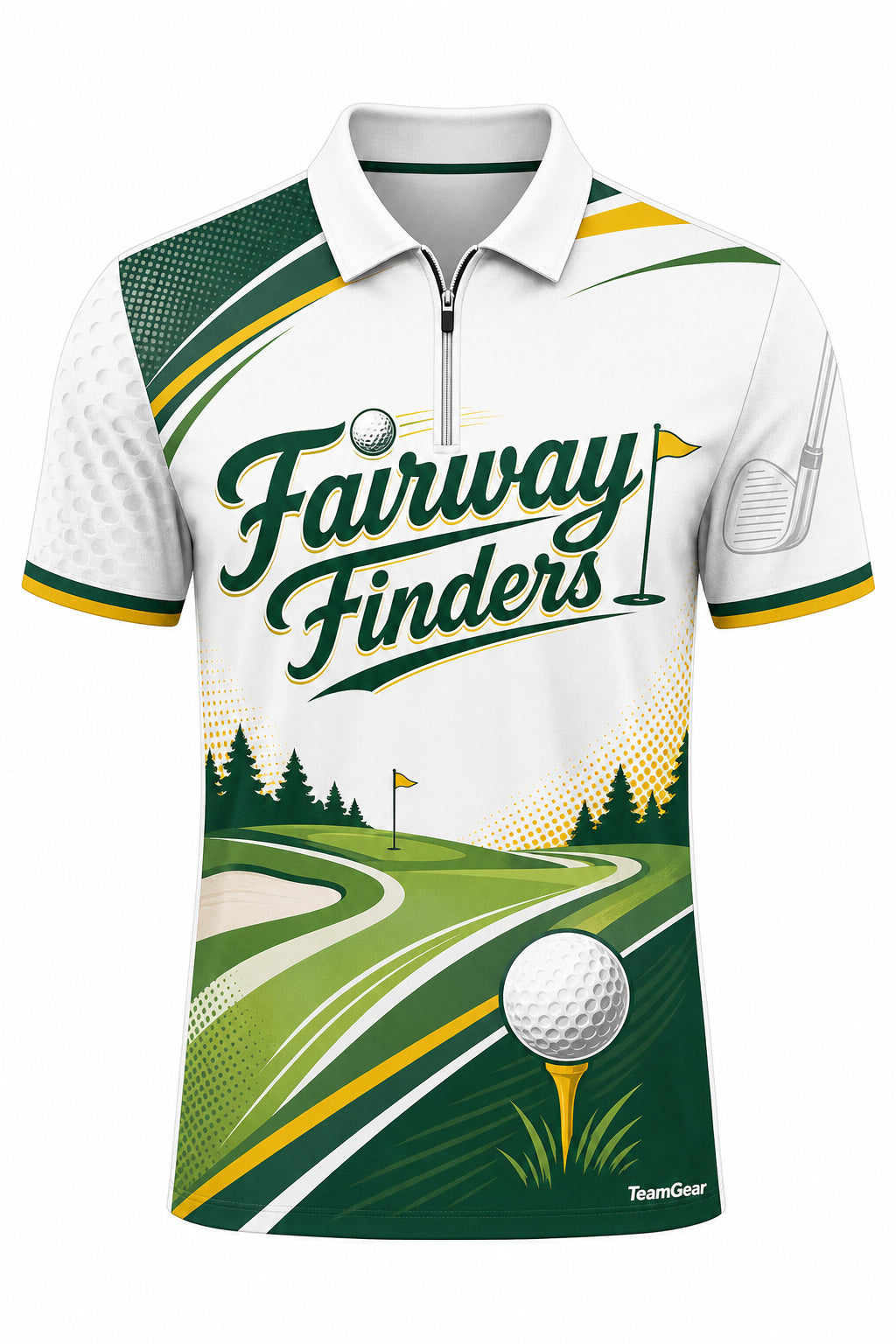 Fairway Finders White Golf Polo design