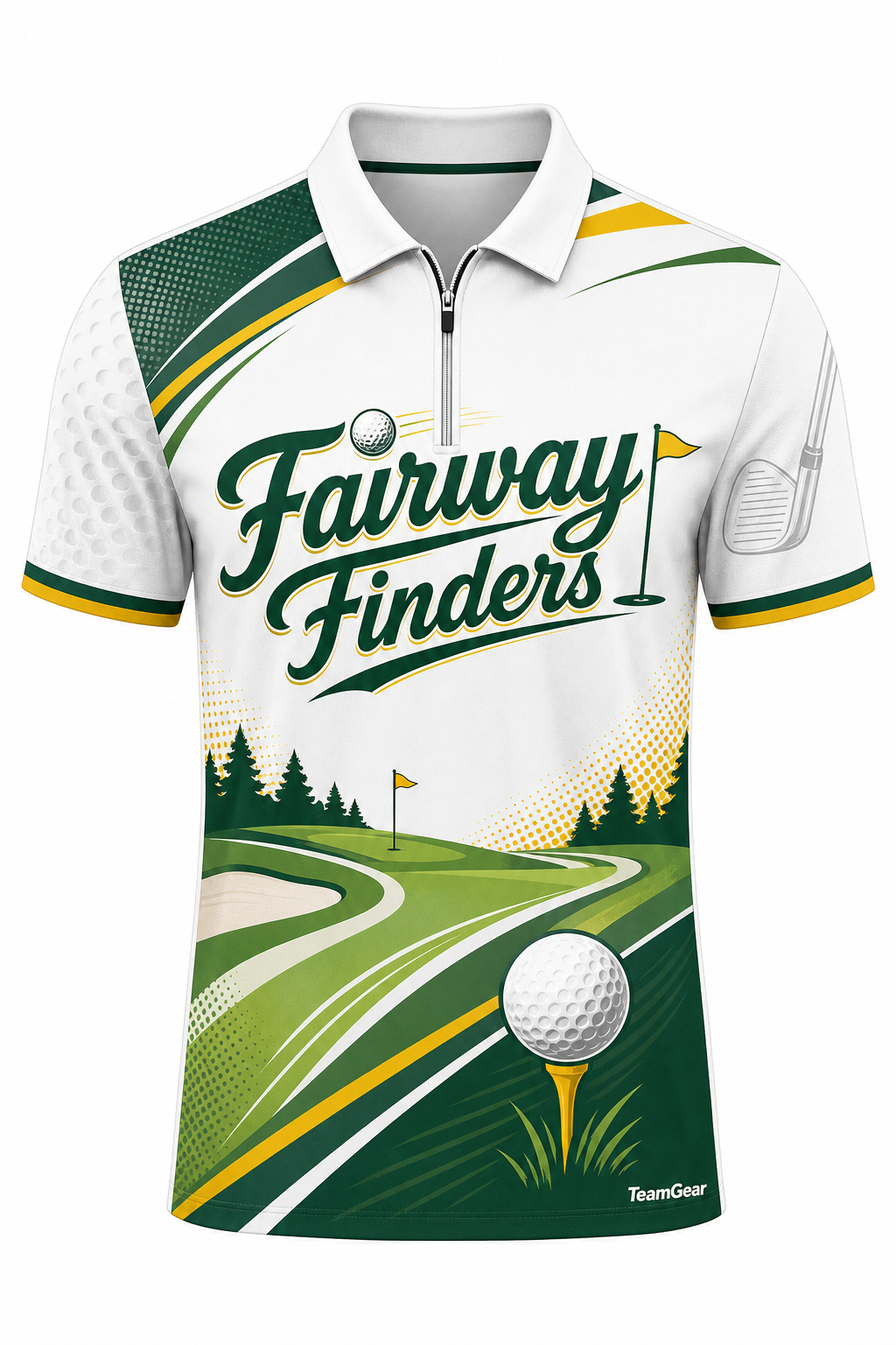 Fairway Finders White Golf Polo design