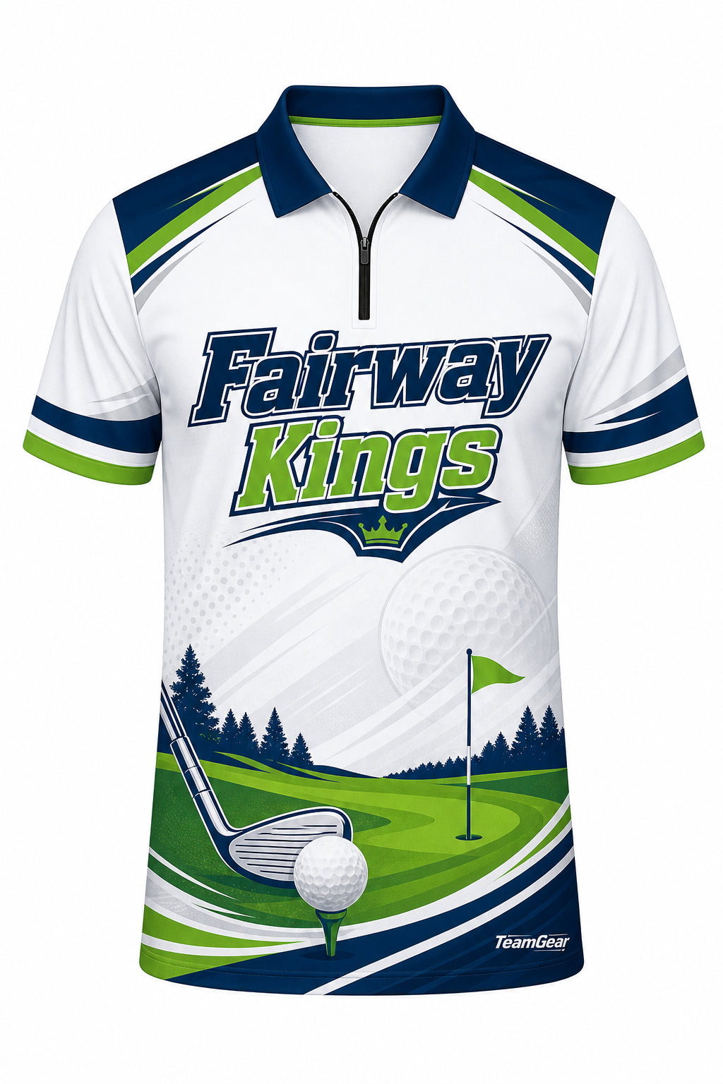 Fairway Kings White Golf Polo design