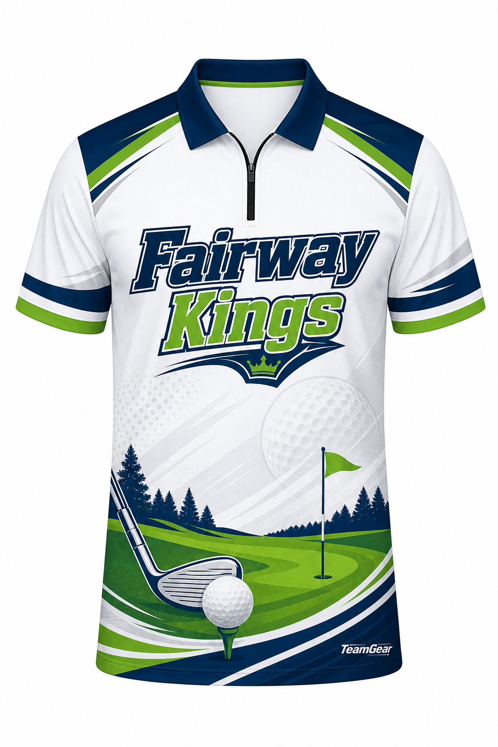 Fairway Kings White Golf Polo design