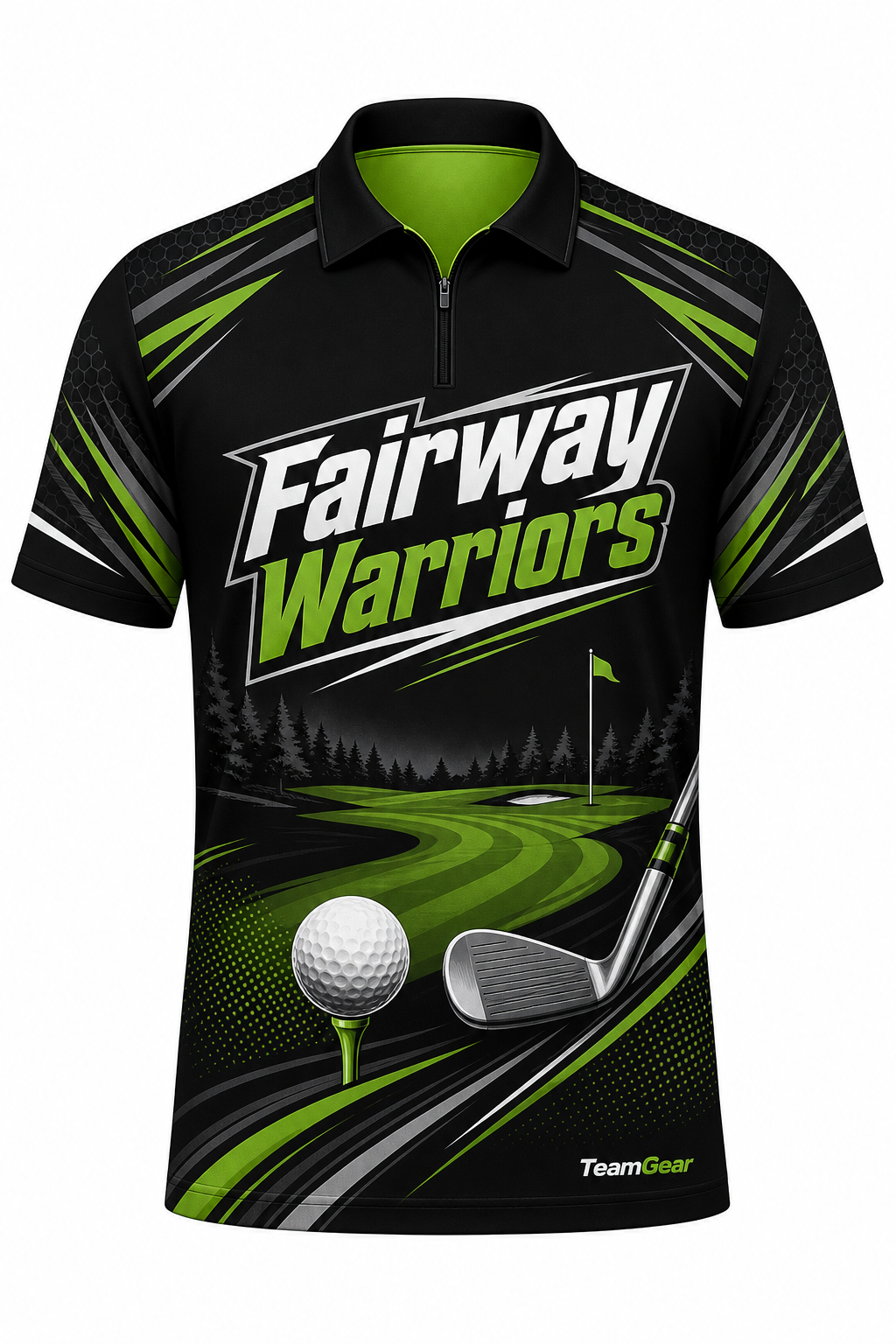 Fairway Warriors Black Golf Polo design