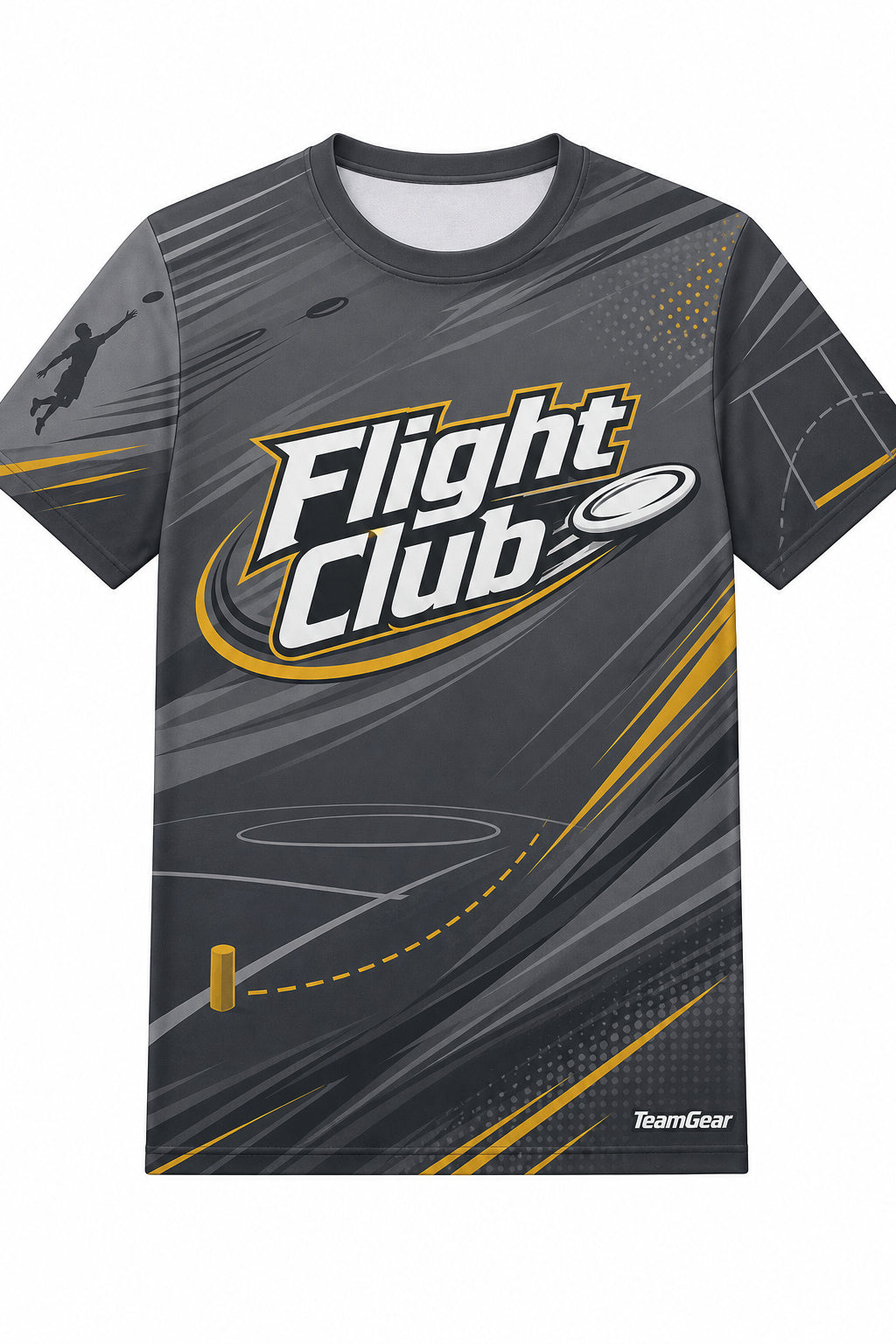 Flight Club Grey Ultimate Frisbee Jersey design