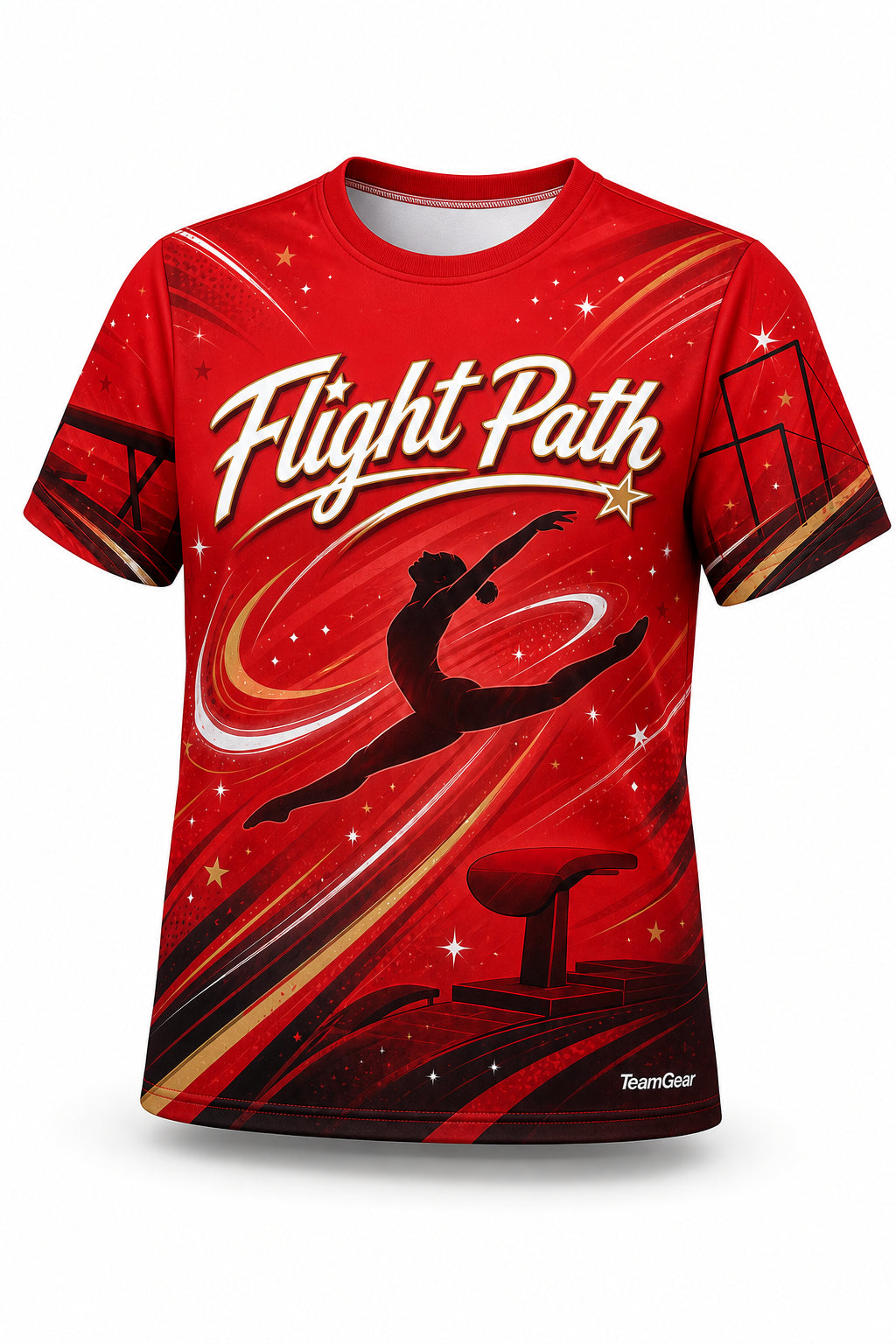 Flight Path Red Gymnastics Jersey - front and back view