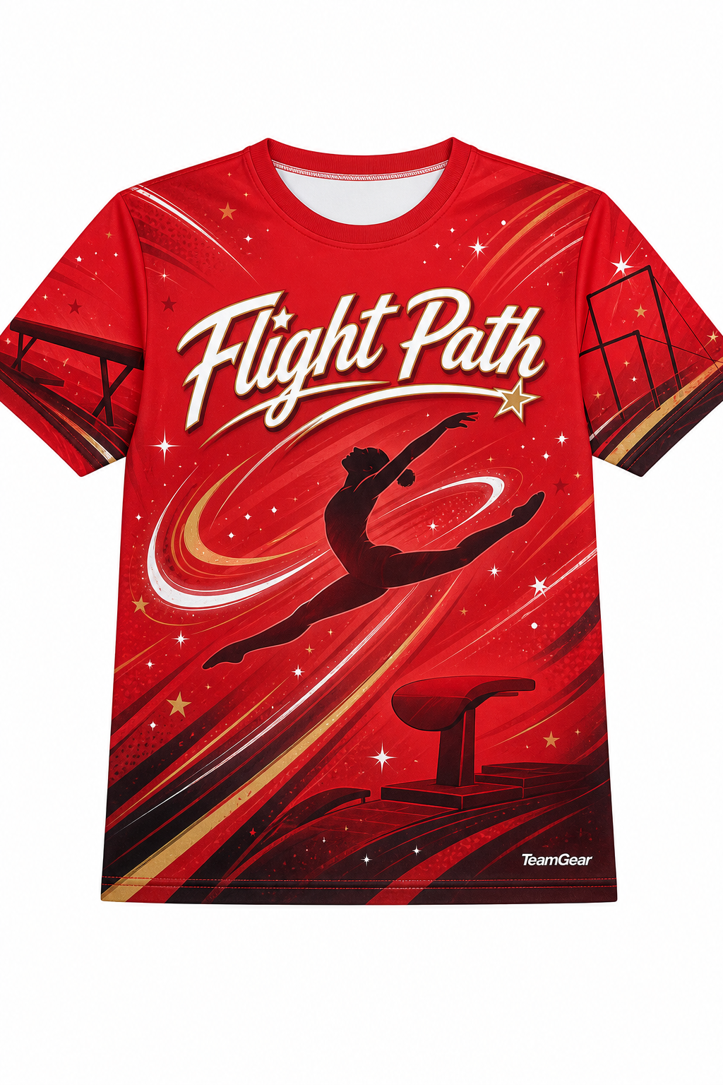 Flight Path Red Gymnastics Jersey with name and number