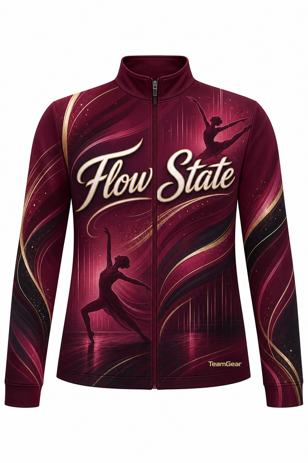 Flow State Maroon Dance Jacket design