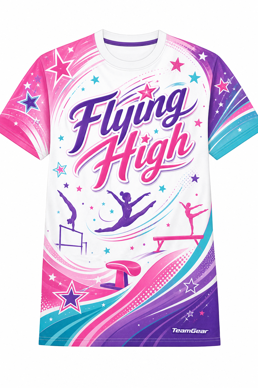 Flying High White Gymnastics Jersey with name and number