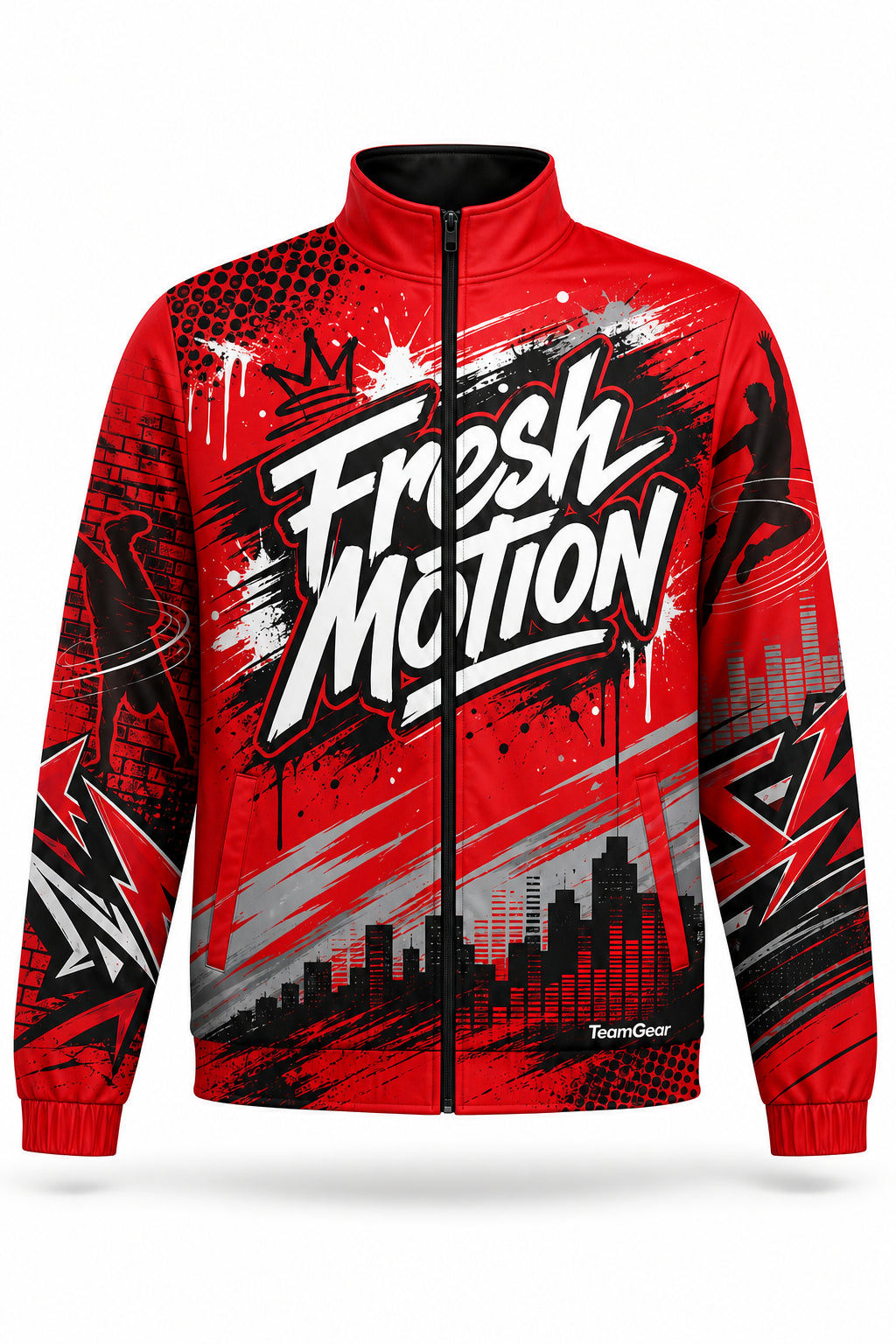 Fresh Motion Red Dance Jacket - front and back view