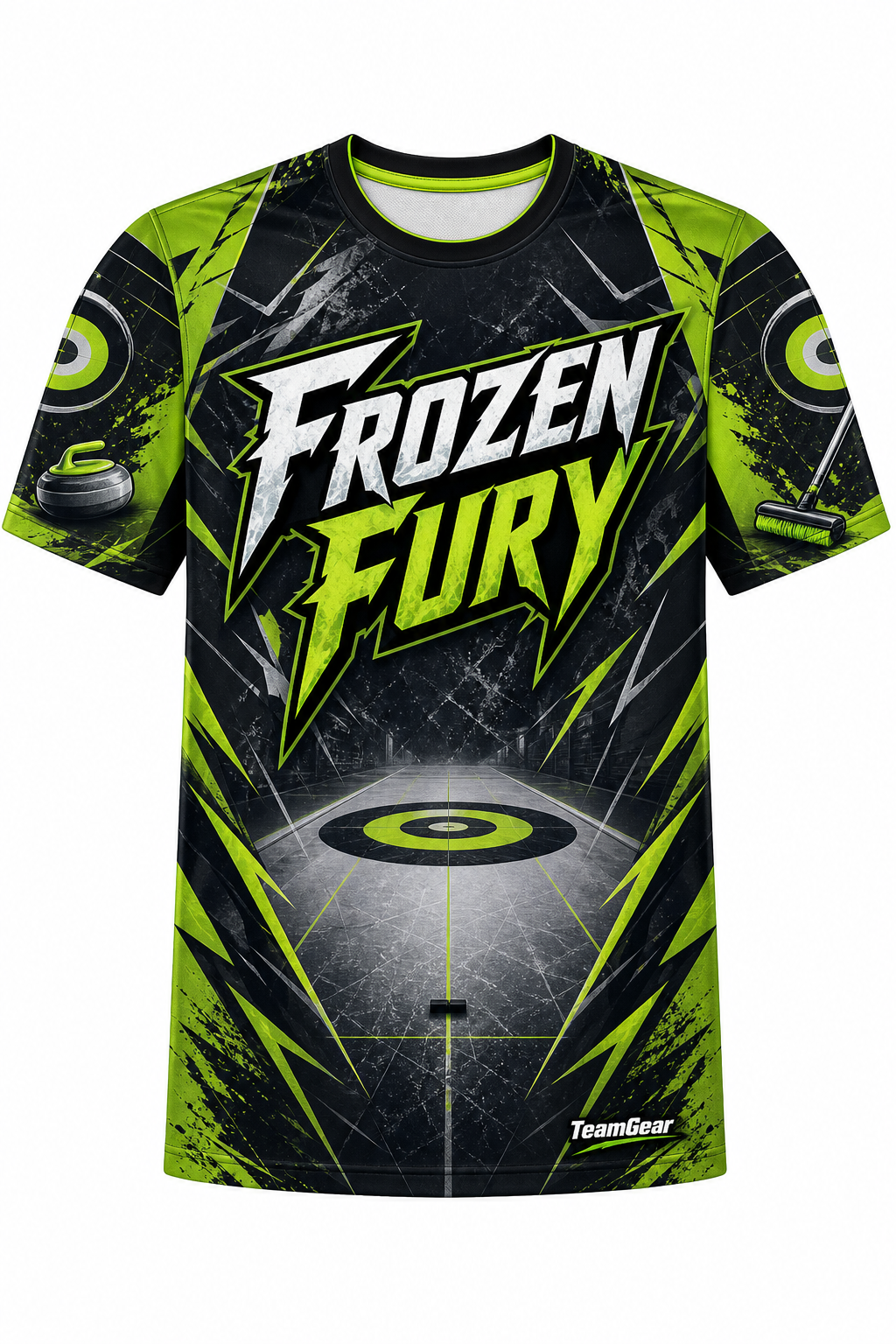 Frozen Fury Lime Curling Jersey design