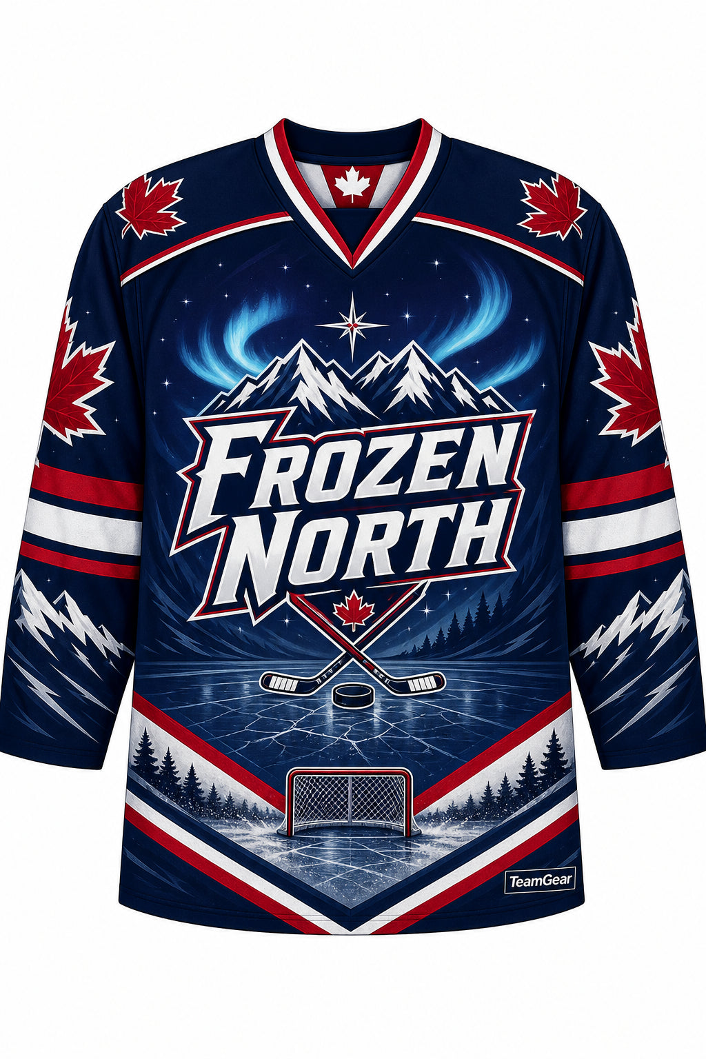 Frozen North Navy Hockey Jersey design