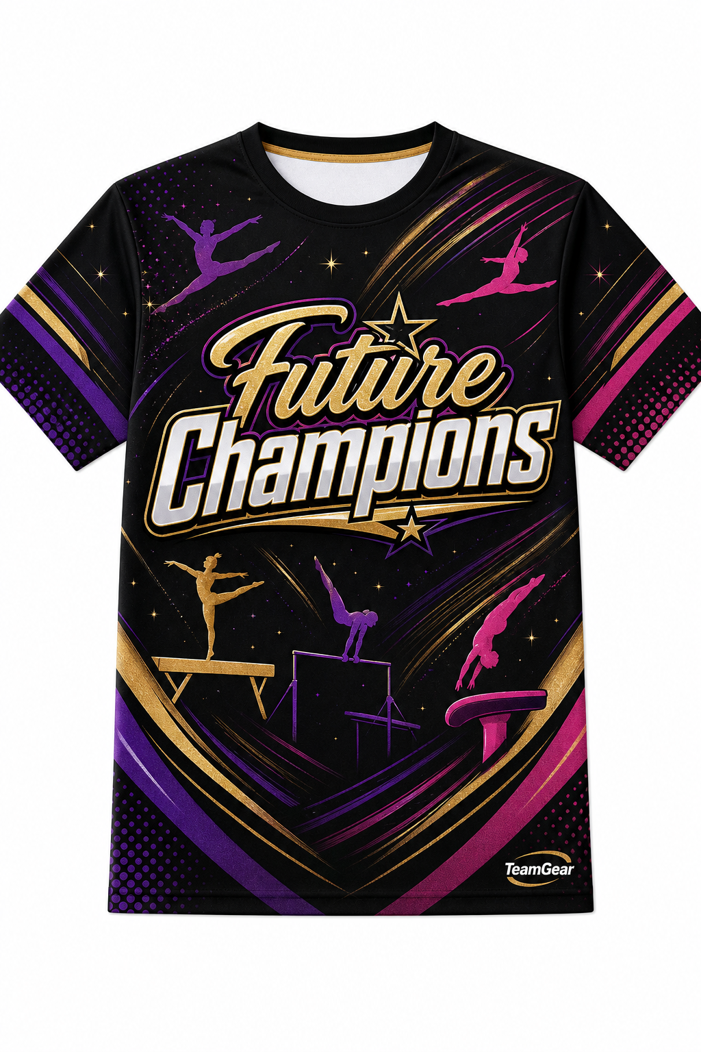 Future Champions Black Gymnastics Jersey with name and number