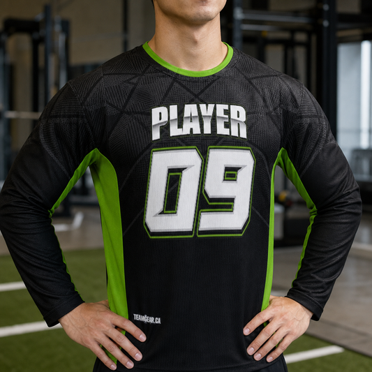 Game On Mobile Batting Jacket - Quarter Zipper — custom jacket worn on model — TeamGear Canada
