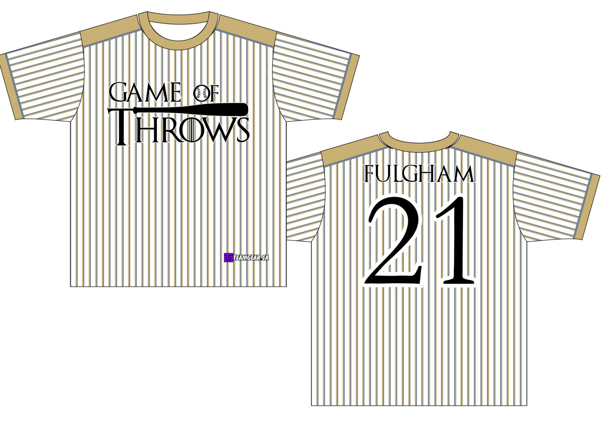 Game of Throws White Pinstripe Softball Jersey with custom logo