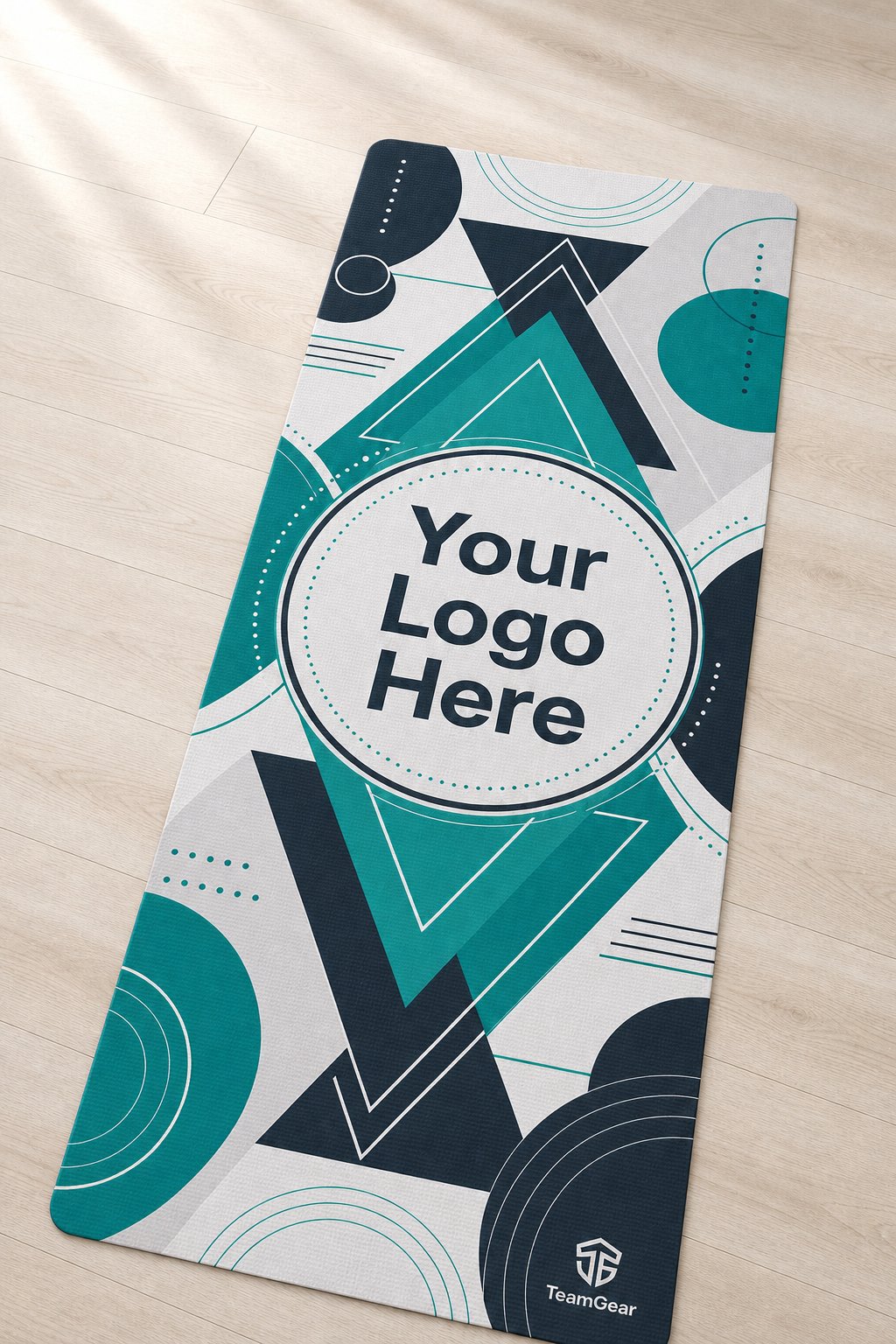 Geometric Balance Custom Yoga Mat — custom yoga mat studio product photo — TeamGear Canada