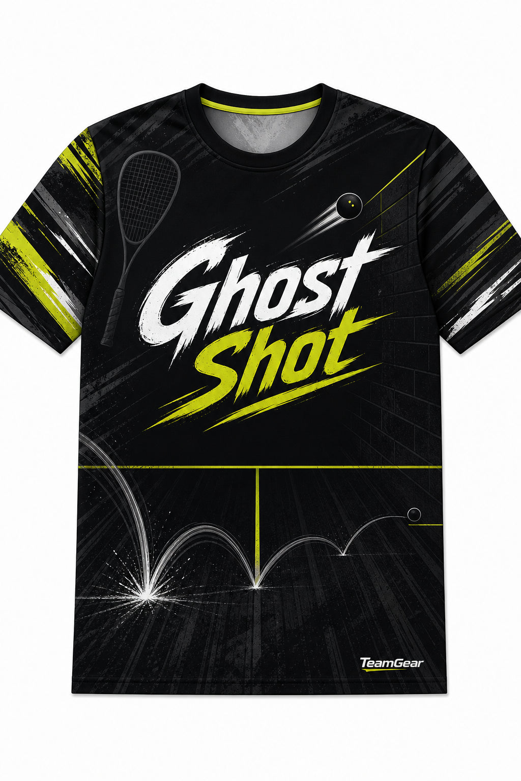 Ghost Shot Black Squash Jersey with name and number