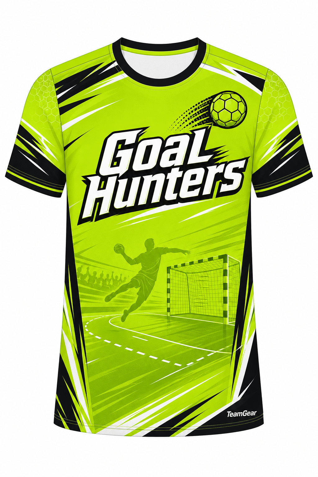 Goal Hunters Lime Handball Jersey design