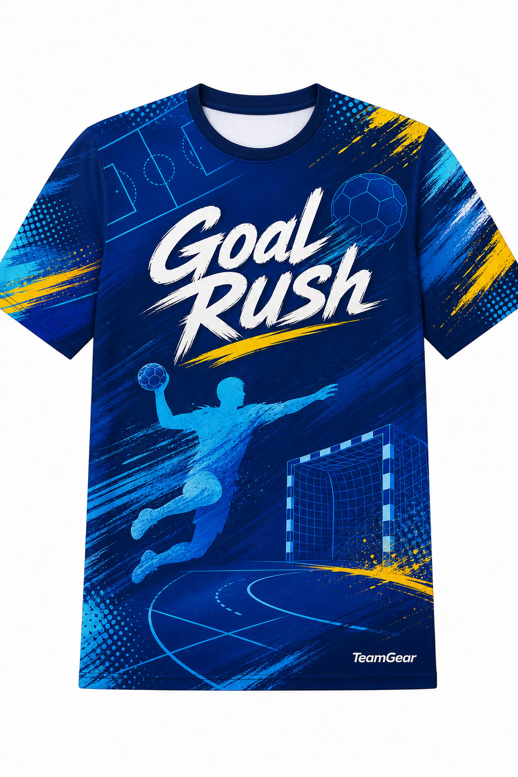 Goal Rush Blue Handball Jersey design