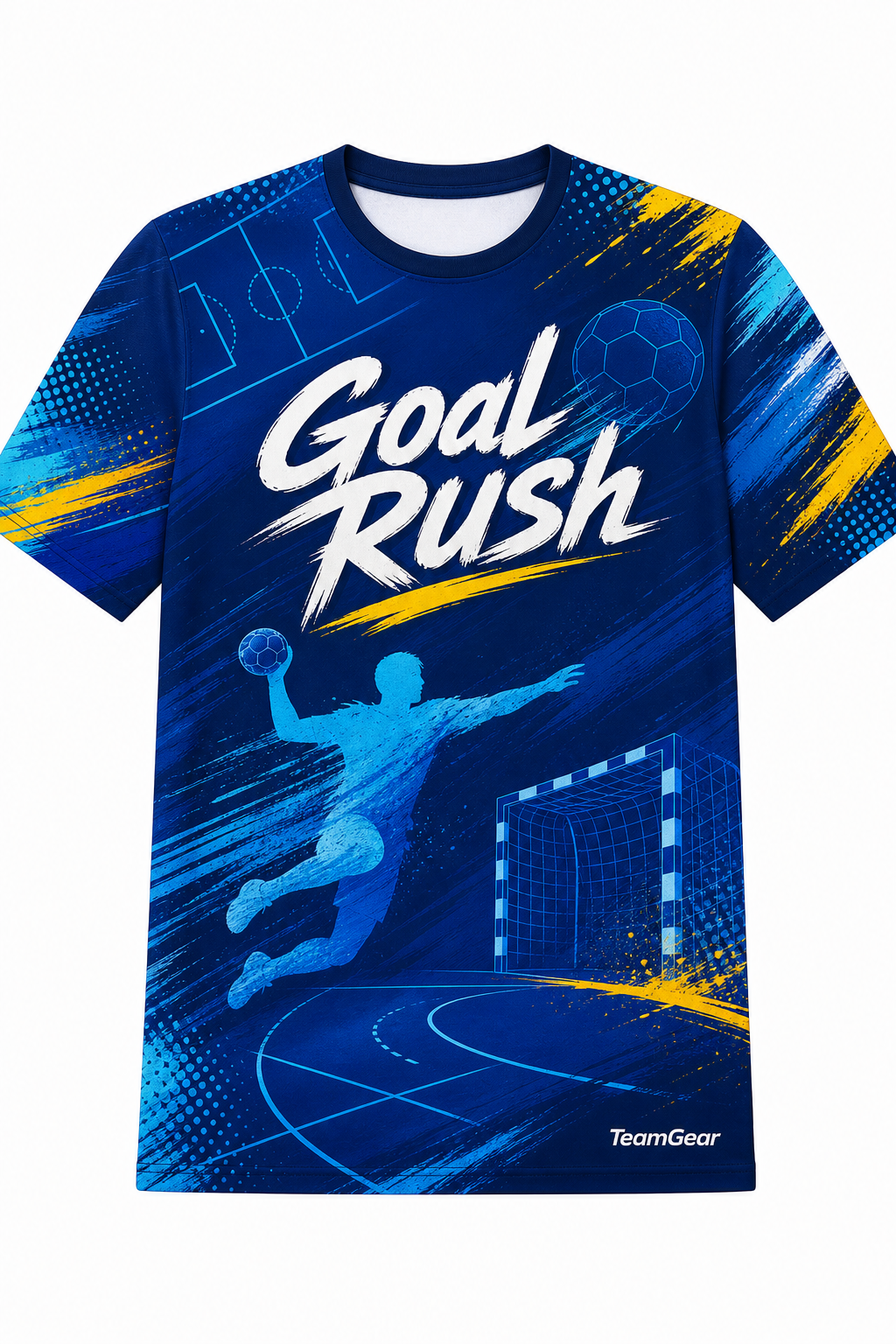 Goal Rush Blue Handball Jersey design