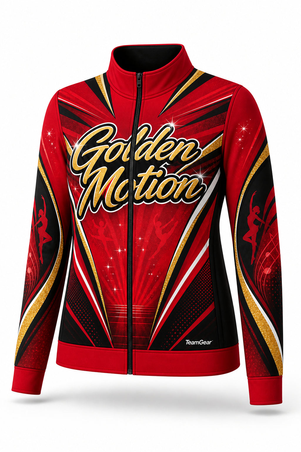 Golden Motion Red Dance Jacket - front and back view