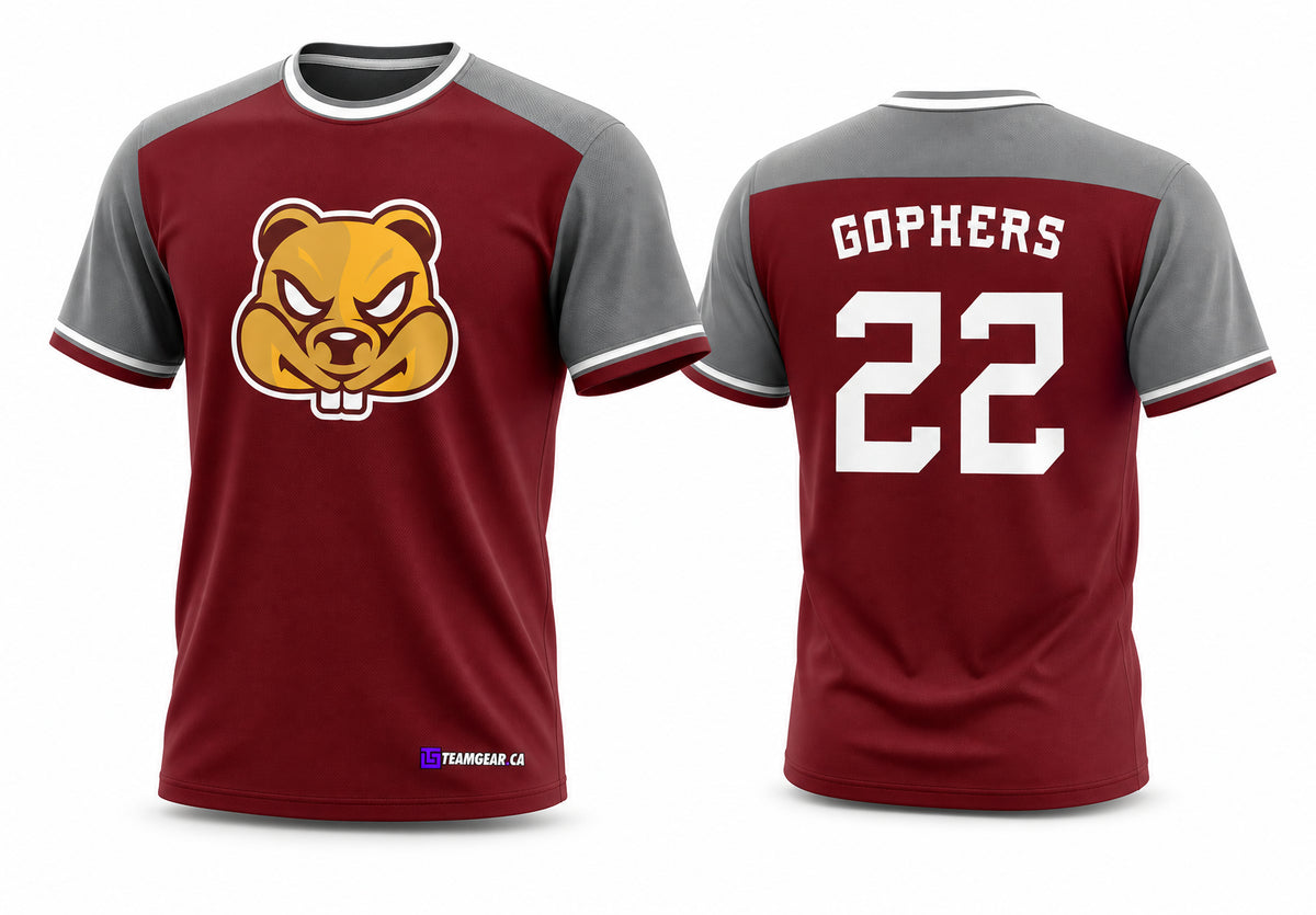 Gophers Softball Jersey - front and back view