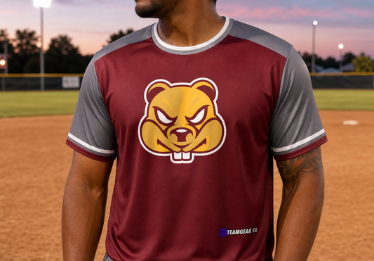 Gophers Softball Jersey — custom softball jersey worn on model — TeamGear Canada