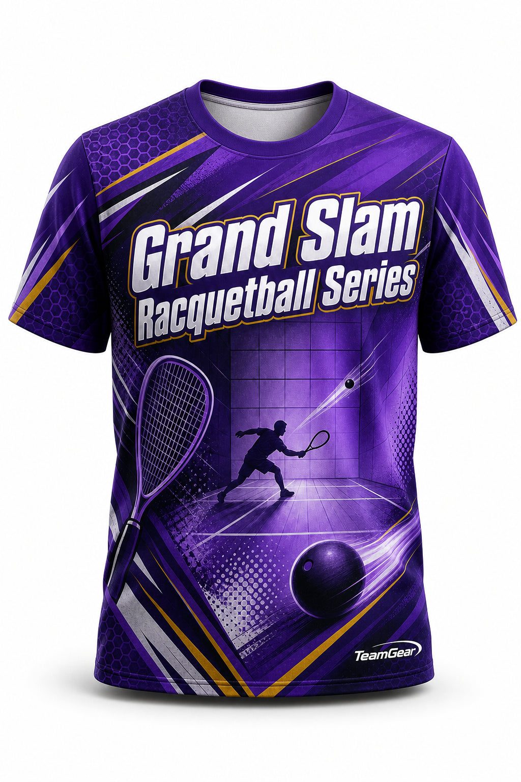 Grand Slam Racquetball Series Purple Racquetball Jersey - front and back view