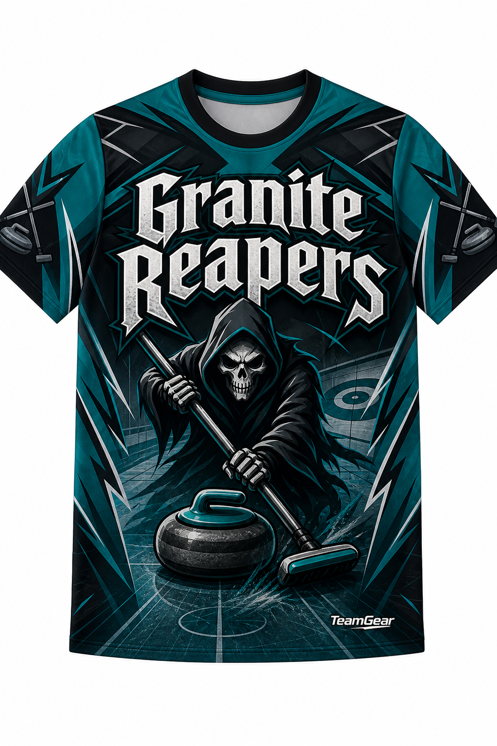 Granite Reapers Teal Curling Jersey design