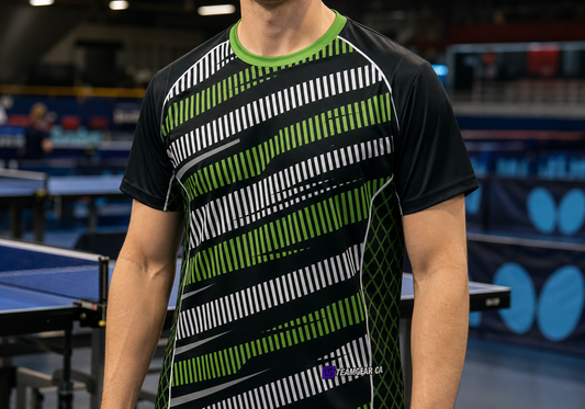 Green Table Tennis Jersey — custom table tennis jersey worn on model — TeamGear Canada