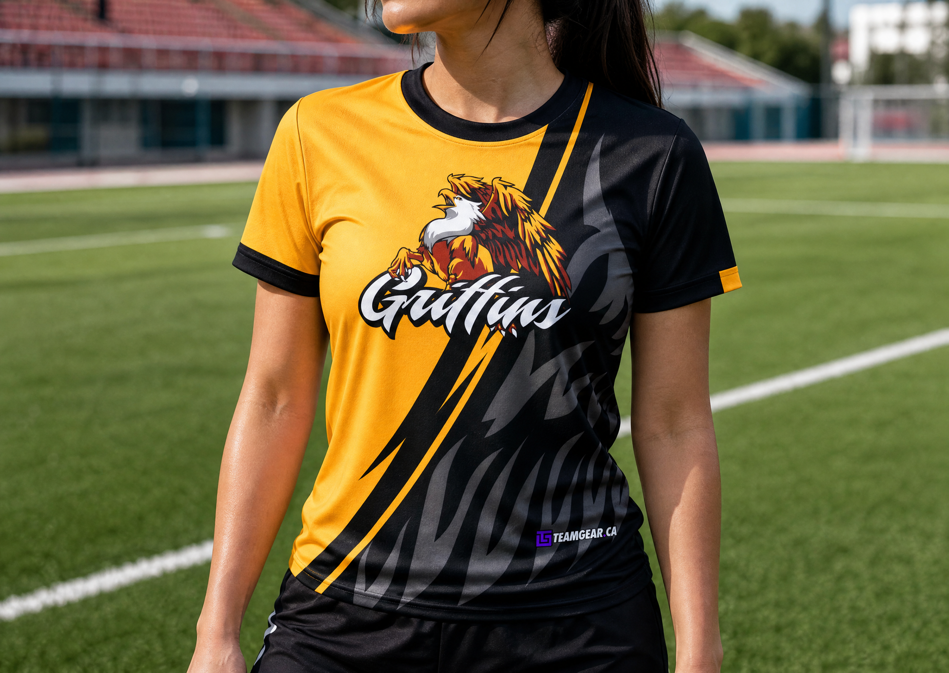 Griffin Soccer Jersey — custom soccer jersey worn on model — TeamGear Canada