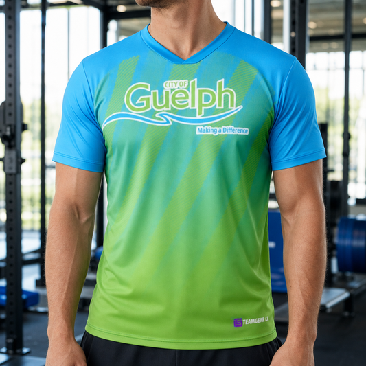 Guelph CityLink Crew Neck Jersey — custom jersey worn on model — TeamGear Canada