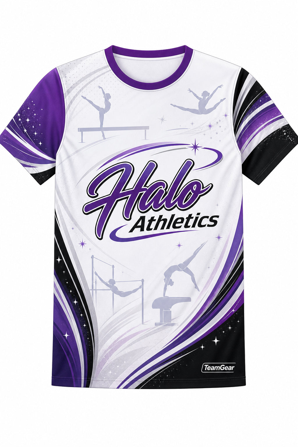 Halo Athletics White Gymnastics Jersey with name and number