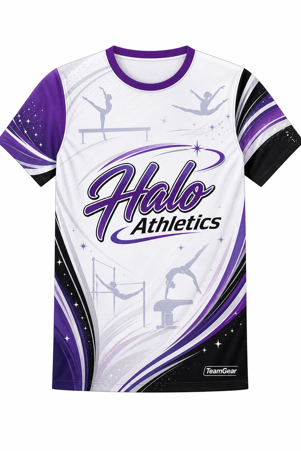 Halo Athletics White Gymnastics Jersey with name and number