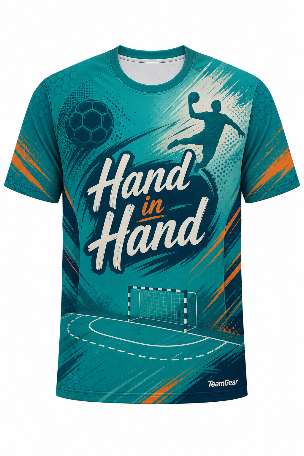 Hand in Hand Teal Handball Jersey design