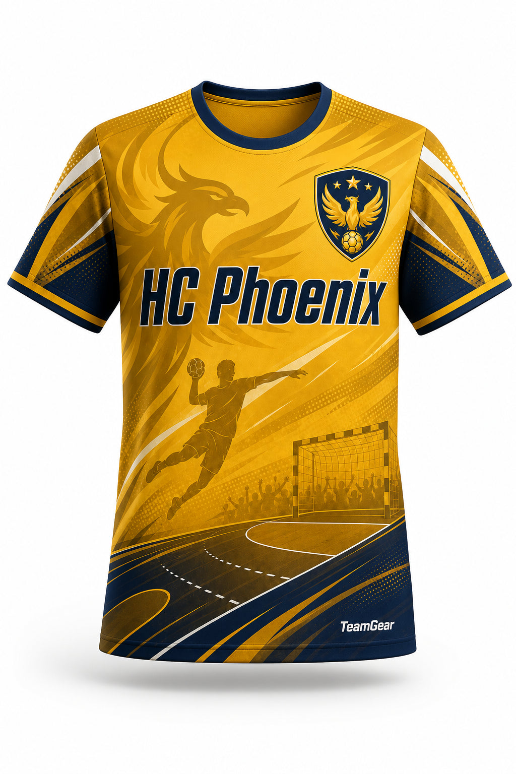 HC Phoenix Gold Handball Jersey - front and back view